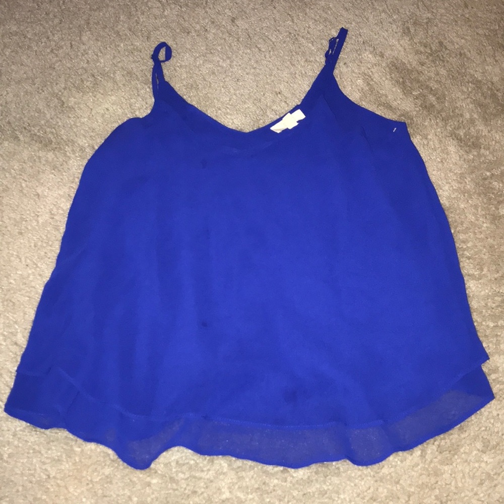 Bright blue tank top size small
